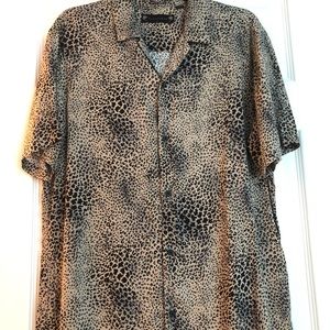All Saints Leopard Button-Up Shirt